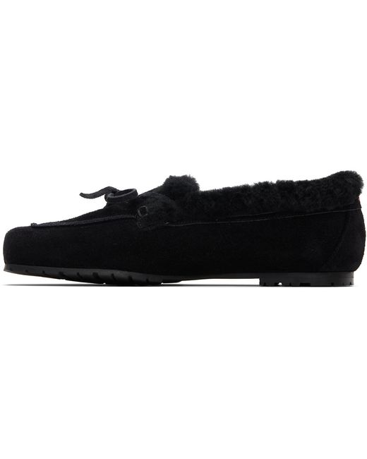 Aeyde Black Jasper Shearling Loafers