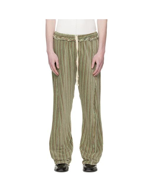 Edward Cuming Green Twisted Track Pants for men