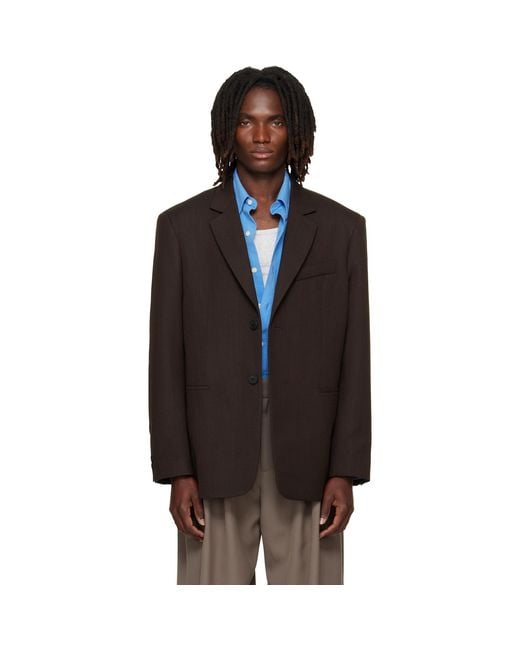 Studio Nicholson Black Roversi Wool Blazer for men