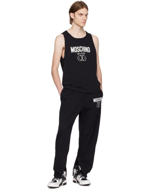 Moschino Black Printed Lounge Pants for men