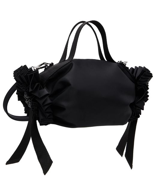 Simone Rocha Black Mini Double Ribbon Rosette Bag for men