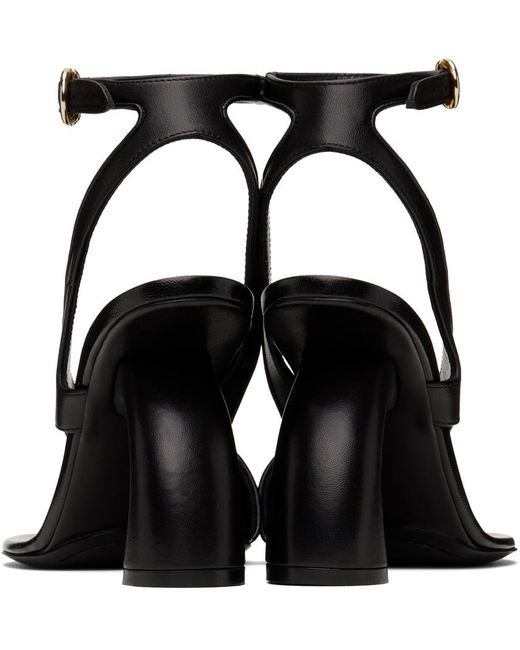 Dries Van Noten Black Leather Heeled Sandals