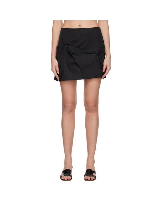 Ganni Black Nylon Miniskirt