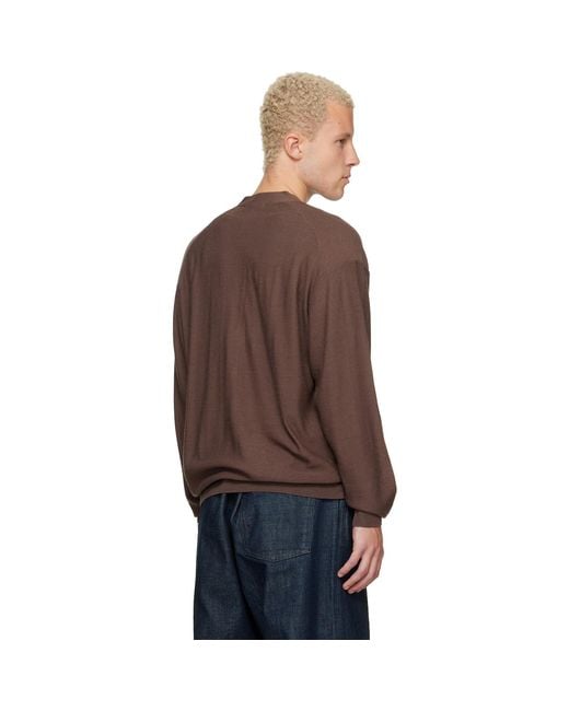 Lemaire Brown Relaxed Twisted Cardigan for men