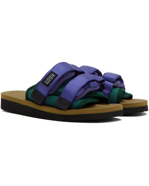 Suicoke Purple & Green Moto-cab Sandals in Black for Men | Lyst