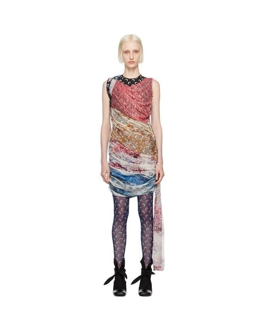 MARINE SERRE Black Scarves Midi Dress