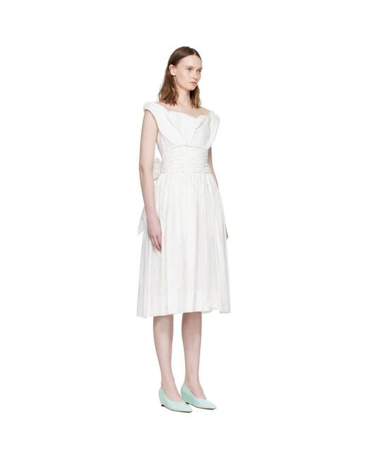 Vivienne Westwood White Off- Sunday Corset Midi Dress