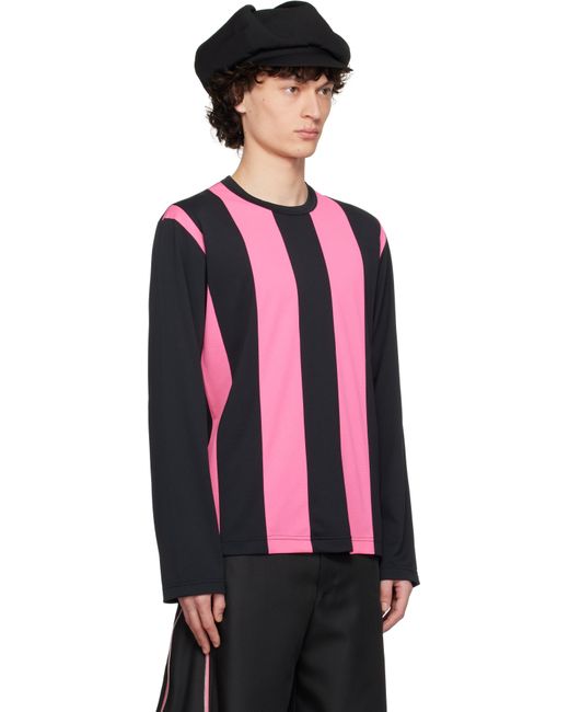 T-Shirt Noir Et Rose À Rayures En Jacquard Comme des Garçons pour homme en coloris Black