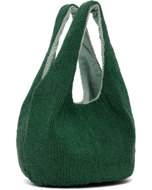 J.W. Anderson Green Mini Beaded Shopper Tote