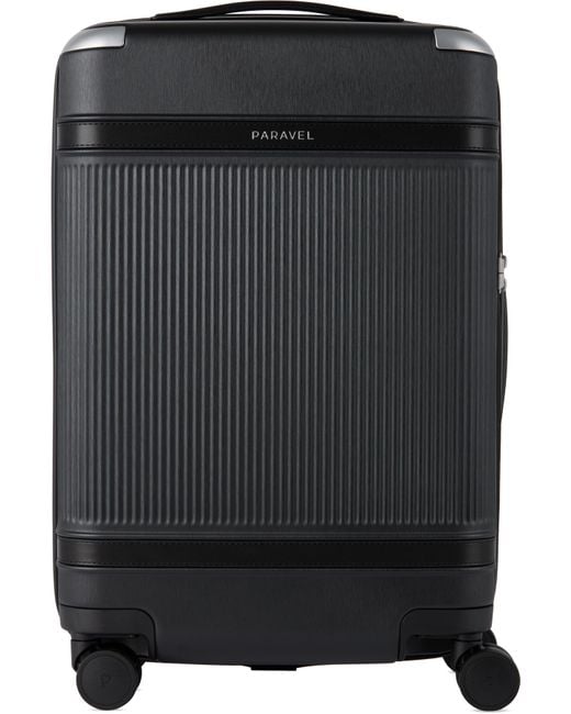 Paravel Black Aviator Carry-On More Suitcase for men