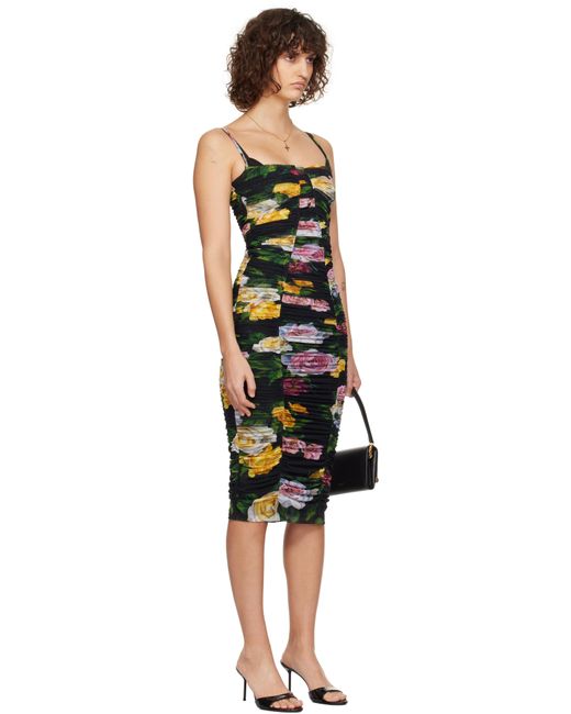 Dolce & Gabbana マルチカラー チュール スリップ ミディアムワンピース Black