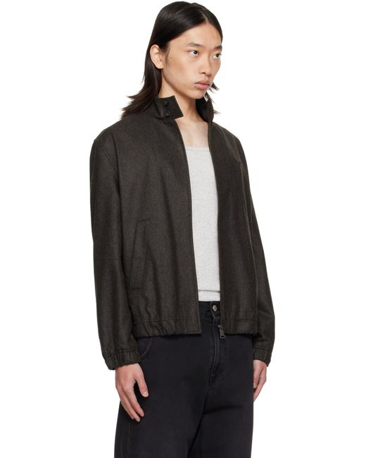 Lacoste Black Wool Harrington Jacket for men