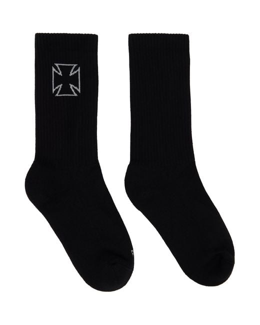 Vetements Black Biker Cross Socks for men