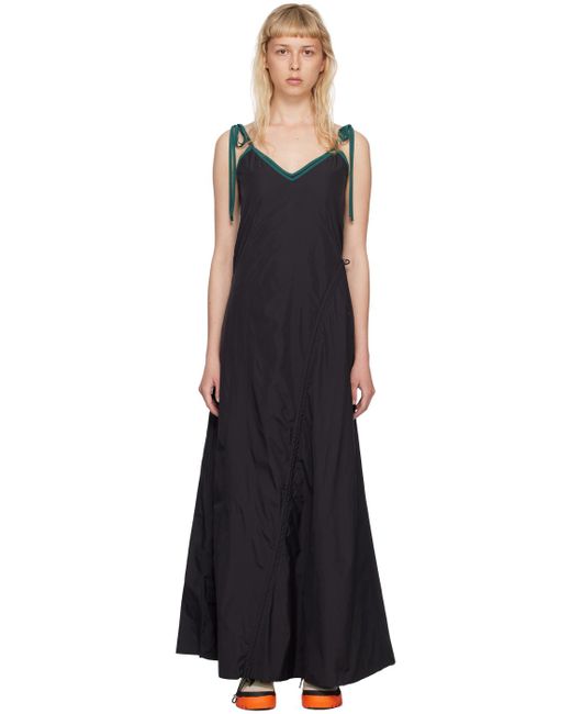Reese Cooper Black Asymmetric Midi Dress