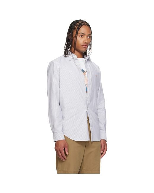 Polo Ralph Lauren White Striped Oxford Shirt for men