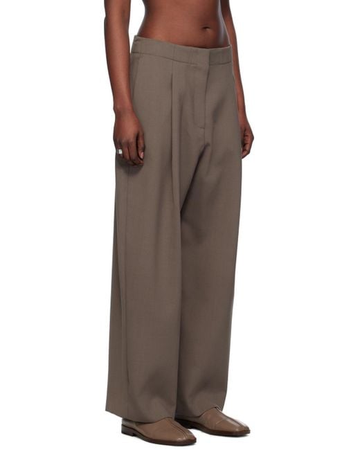 Pantalon brun à plis Studio Nicholson en coloris Brown