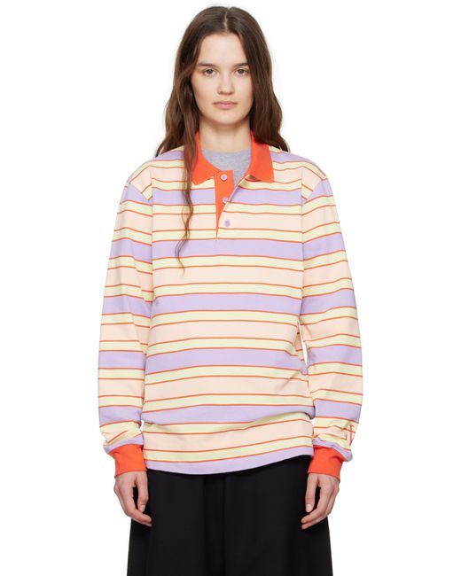 J.W. Anderson Pink Contrast Trim Striped Polo