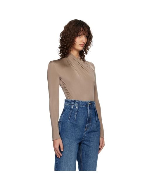 Mugler Blue Scarf Bodysuit