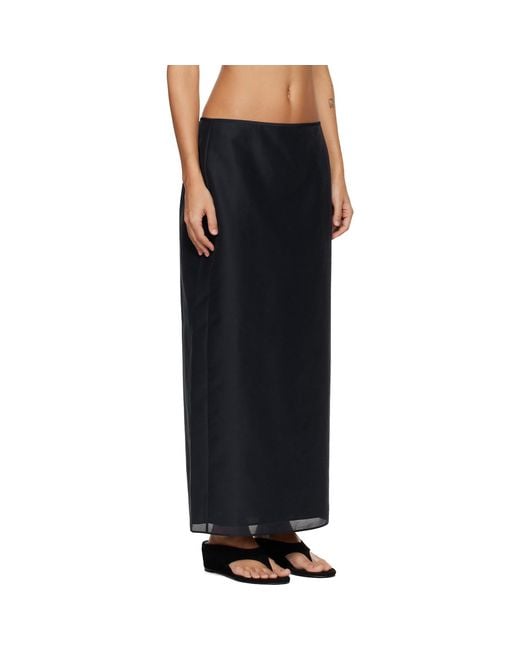LE17SEPTEMBRE Black Sheer Structured Midi Skirt