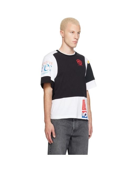 MARINE SERRE Black Regenerated Graphic Jersey Layered T-Shirt for men