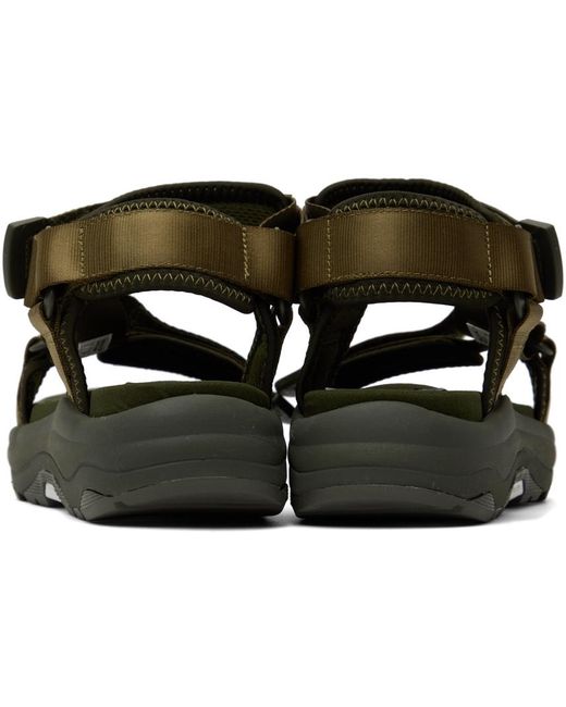 Suicoke Black Khaki Depa-run Sandals