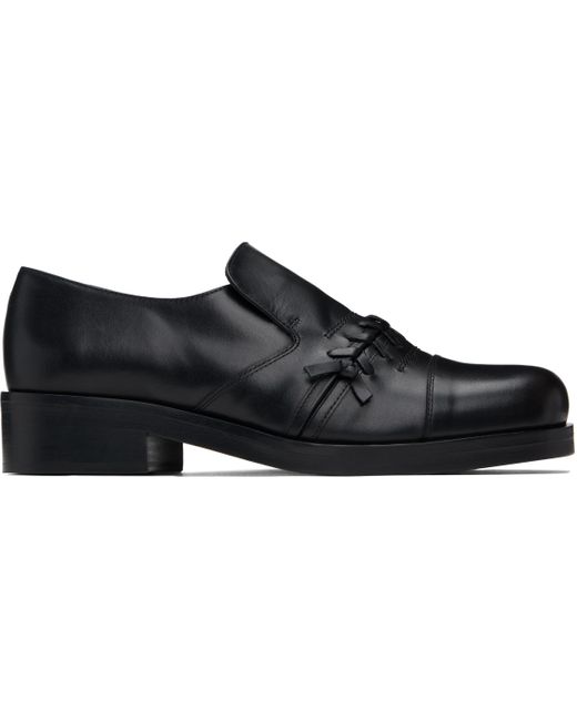 STEFAN COOKE Black Leather Slip-On Loafers for men