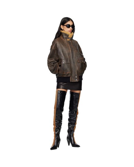 Khaite Brown Sandor Leather Jacket