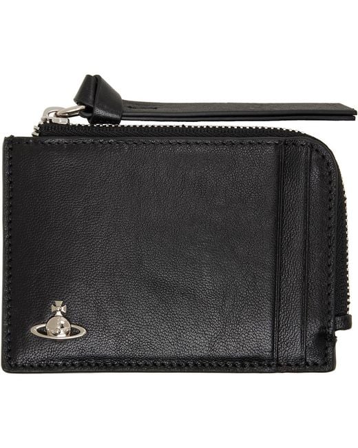 Vivienne Westwood Black Zip Card Holder for men