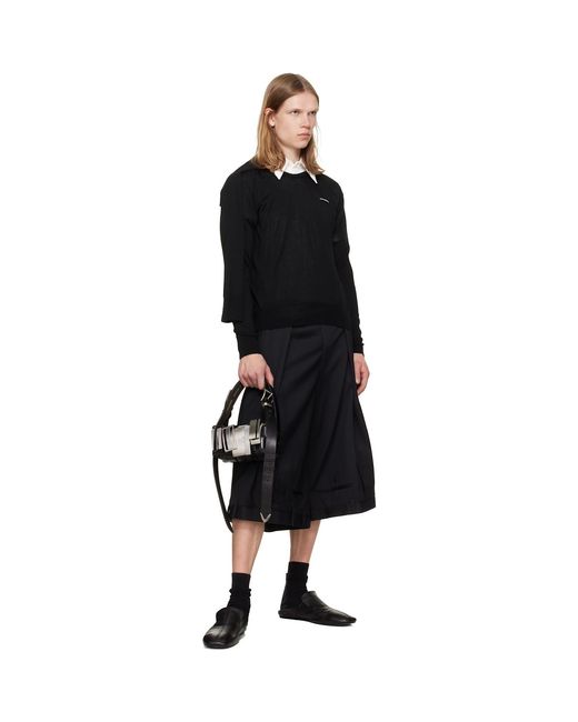 HODAKOVA Black Double Sleeve Sweater for men
