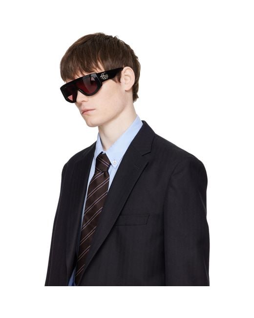 Gucci Black Rectangular Frame Sunglasses for men