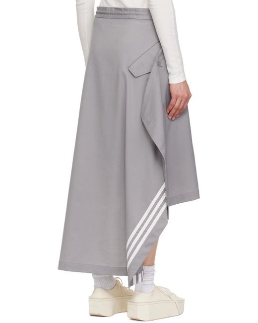 Y-3 Gray Refined Woven Maxi Skirt