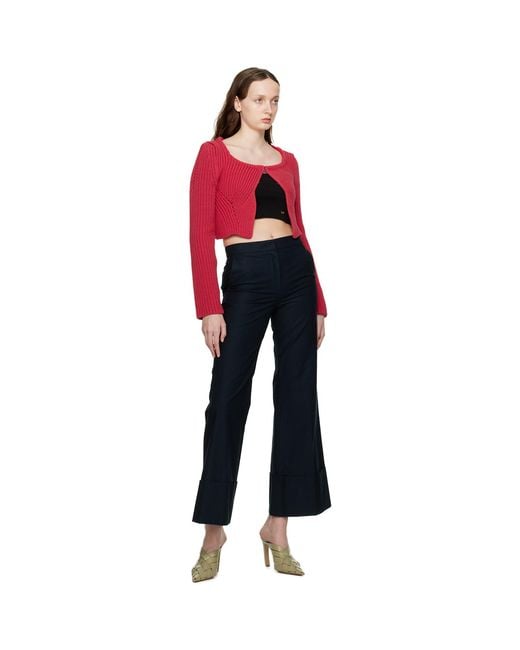RECTO. Red Chunky Cardigan