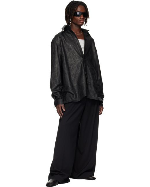 Lu'u Dan Black Misfit Leather Jacket for men