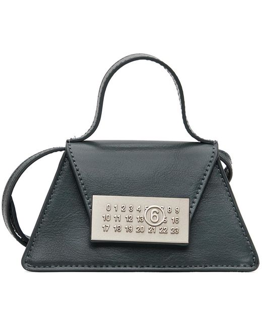Mini sac à bandoulière bleu à logo numérique MM6 by Maison Martin Margiela en coloris Black