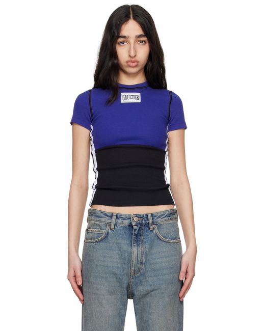 Jean Paul Gaultier Blue 'The Color-Block' T-Shirt