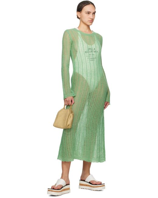 Robe longue verte en tricot à mailles ouvertes Stella McCartney en coloris Green