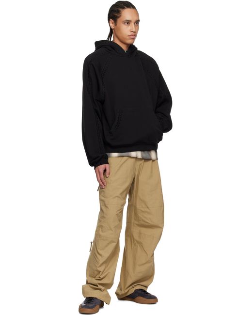 メンズ Wooyoungmi ブラック Line Embroidered フーディ Black