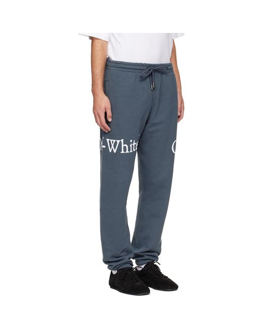 Off-White c/o Virgil Abloh Blue Bookish Scarf Cuffed Sweatpants for men