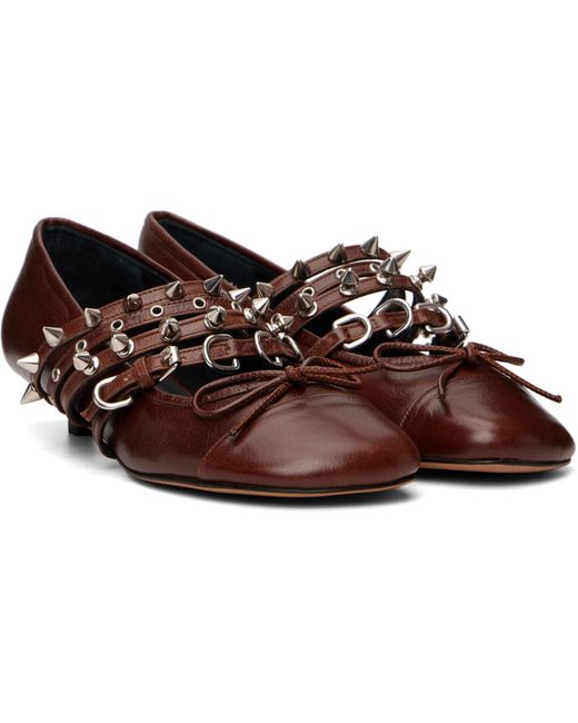 Abra Black Kitten Spike Ballerina Heels