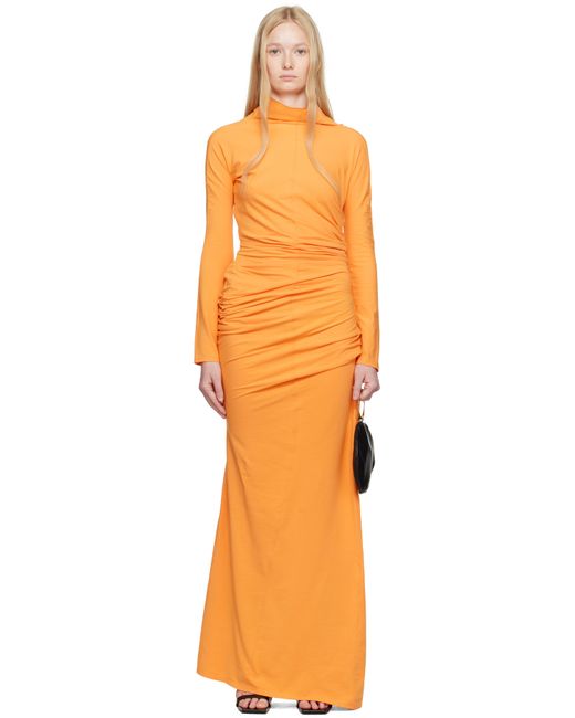 Colleen Allen Orange Twist Maxi Dress