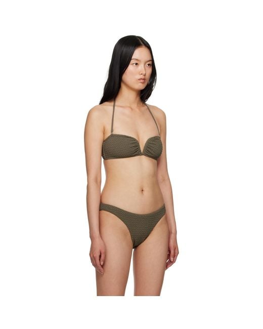 Nanushka Black Khaki Merve Bikini Bottoms