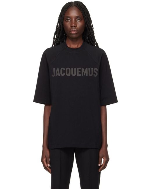 Jacquemus Les Classiquesコレクション Le T-shirt Typo Tシャツ Black