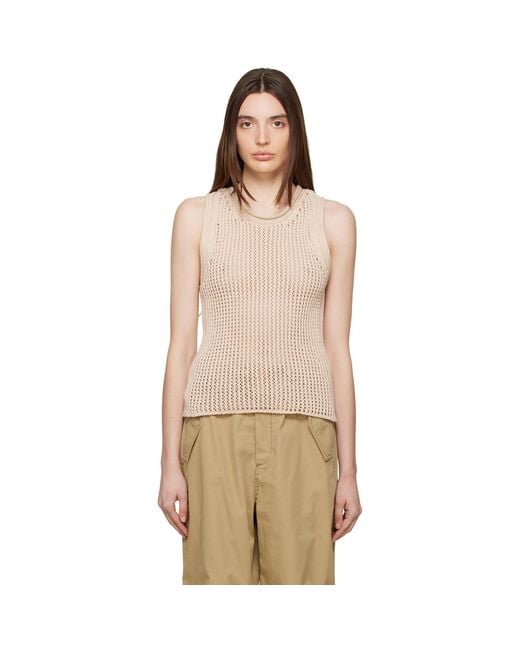 Dion Lee Off-white Grid Tank Top