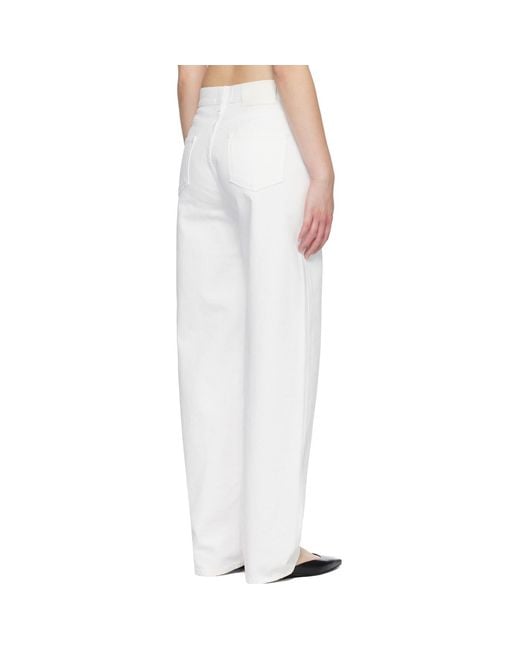 Loulou de Saison White Samur Lds Organic Denim Boyfriend Jeans