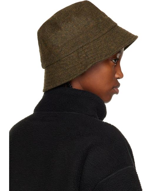 YMC Black Wool Bucket Hat