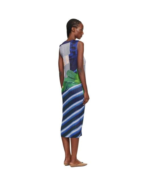 Pleats Please Issey Miyake Black City Collage Midi Dress
