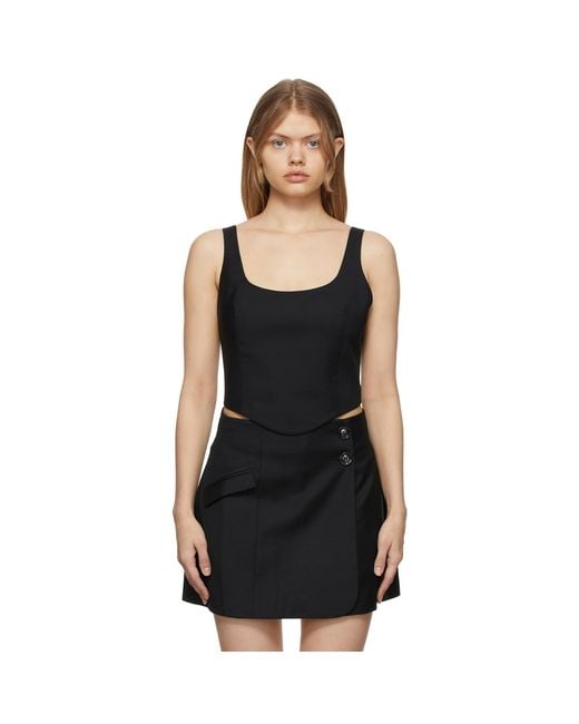 Anna Quan Black Ssense Exclusive Maya Tank Top