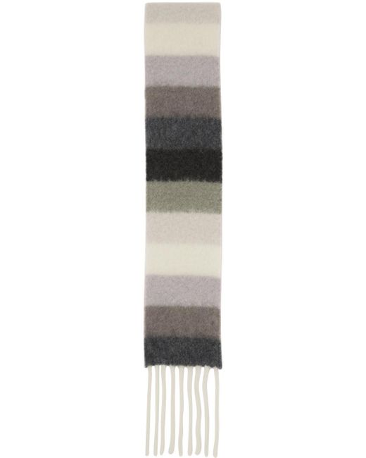 Acne Black Gray & Brown Stripe Scarf