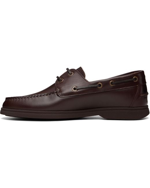 Boss Brown Leather Loafers for men