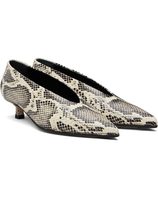 Aeyde Multicolor Leather Snake Print Clara Pumps 35